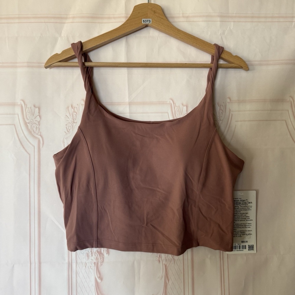 Lululemon Align Twist Strap Crop Tank In REDC Red Clay Size L NWT $68